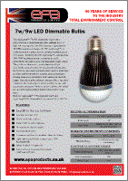 7w - 9w Agrilamp LED Dimmable Bulb Datasheet EPA LED Specification Sheet